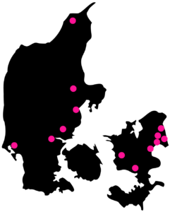 Kort over alle OneFone butikker i Danmark
