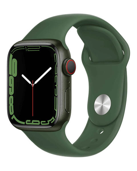 Apple Watch Series 7 med grøn rem