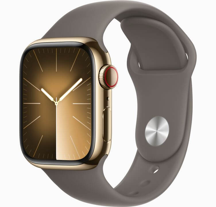 Apple Watch Series 9 med grå rem