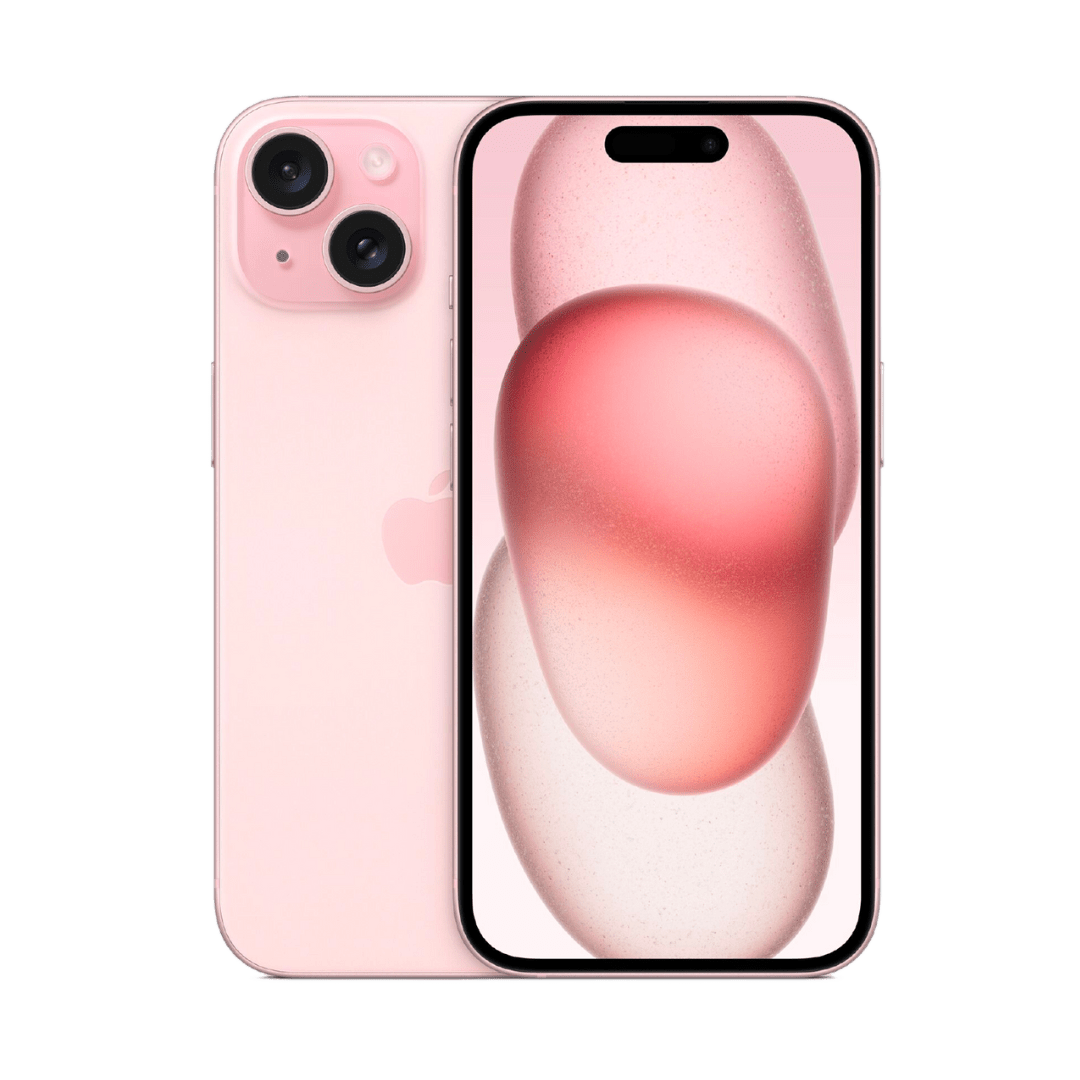 iPhone 15 Plus i lyserød